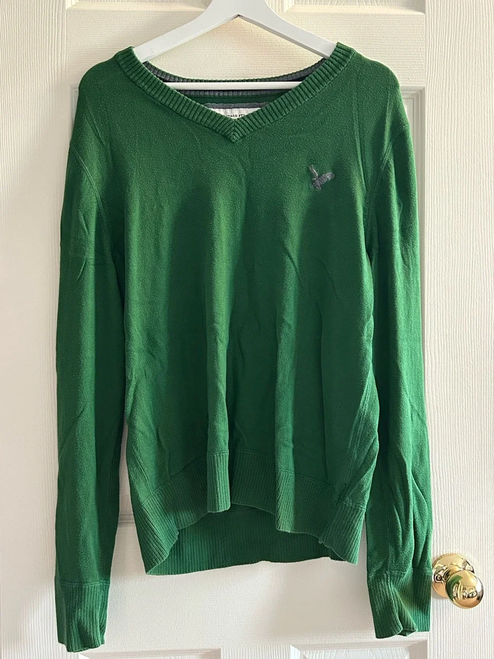 american eagle green v-neck sweater - Picture 1 of 2